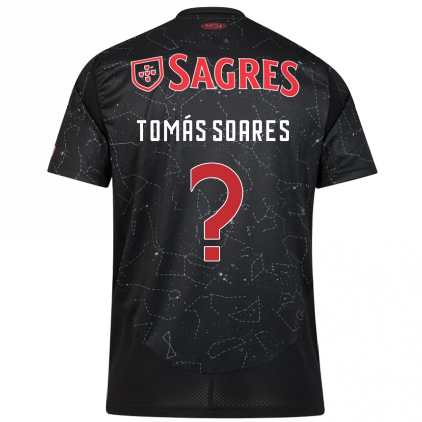 Kids Football Tomás Soares #0 Black Red Away Jersey 2024/25 T-Shirt Canada