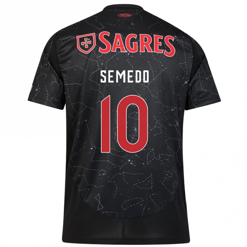 Kids Football Andreson Semedo #10 Black Red Away Jersey 2024/25 T-Shirt Canada