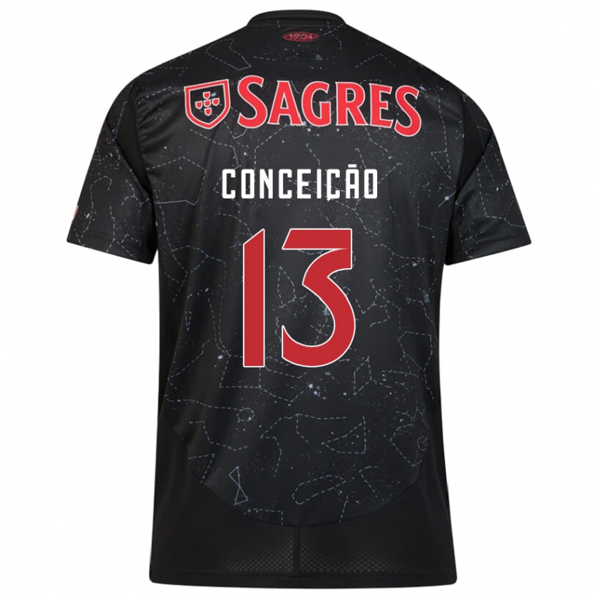 Kids Football João Conceição #13 Black Red Away Jersey 2024/25 T-Shirt Canada