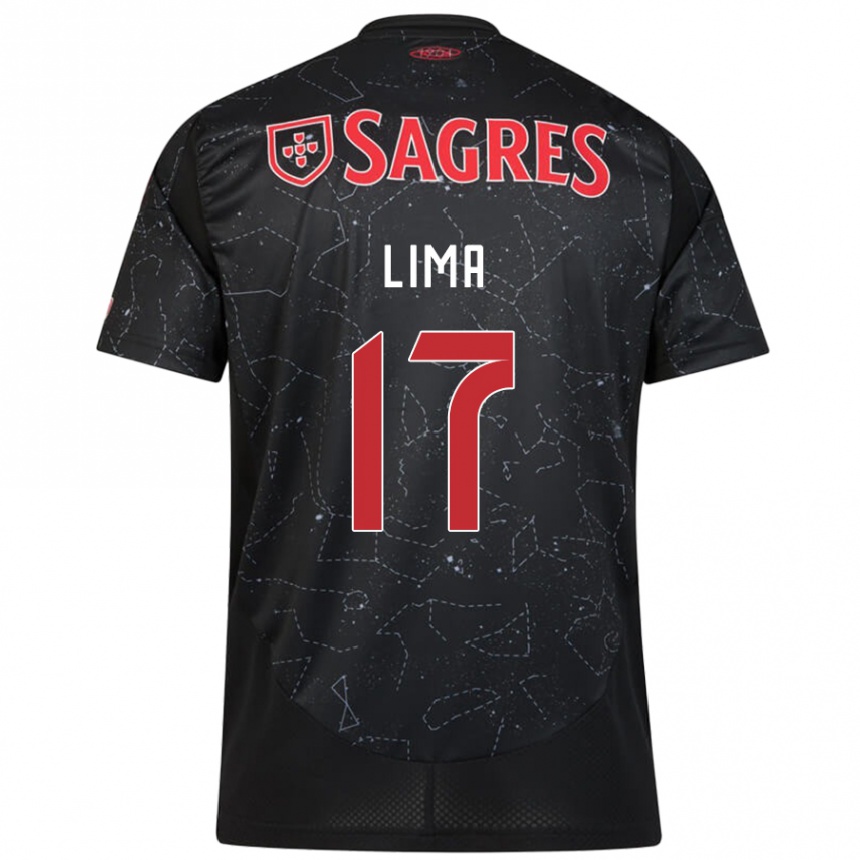 Kids Football Ivan Lima #17 Black Red Away Jersey 2024/25 T-Shirt Canada