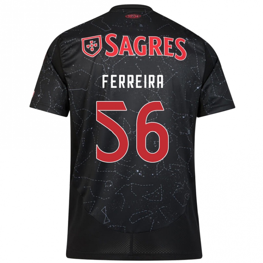 Kids Football Martim Ferreira #56 Black Red Away Jersey 2024/25 T-Shirt Canada