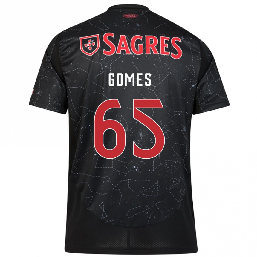 Kids Football André Gomes #65 Black Red Away Jersey 2024/25 T-Shirt Canada