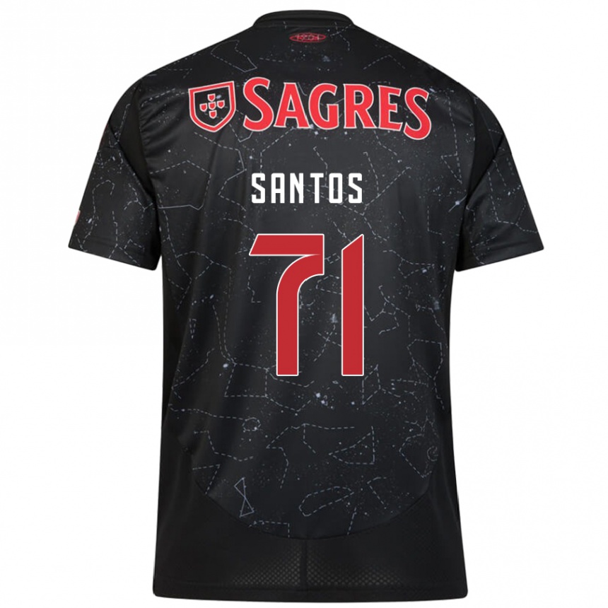 Kids Football Leandro Santos #71 Black Red Away Jersey 2024/25 T-Shirt Canada