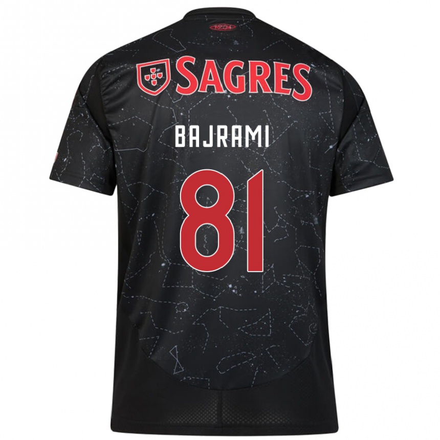 Kids Football Adrian Bajrami #81 Black Red Away Jersey 2024/25 T-Shirt Canada