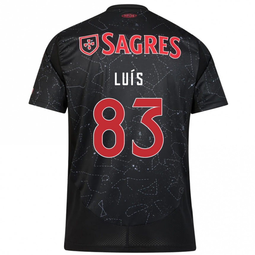 Kids Football Rafael Luís #83 Black Red Away Jersey 2024/25 T-Shirt Canada