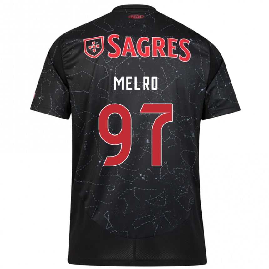 Enfant Football Maillot José Melro #97 Noir Rouge Tenues Extérieur 2024/25 Canada