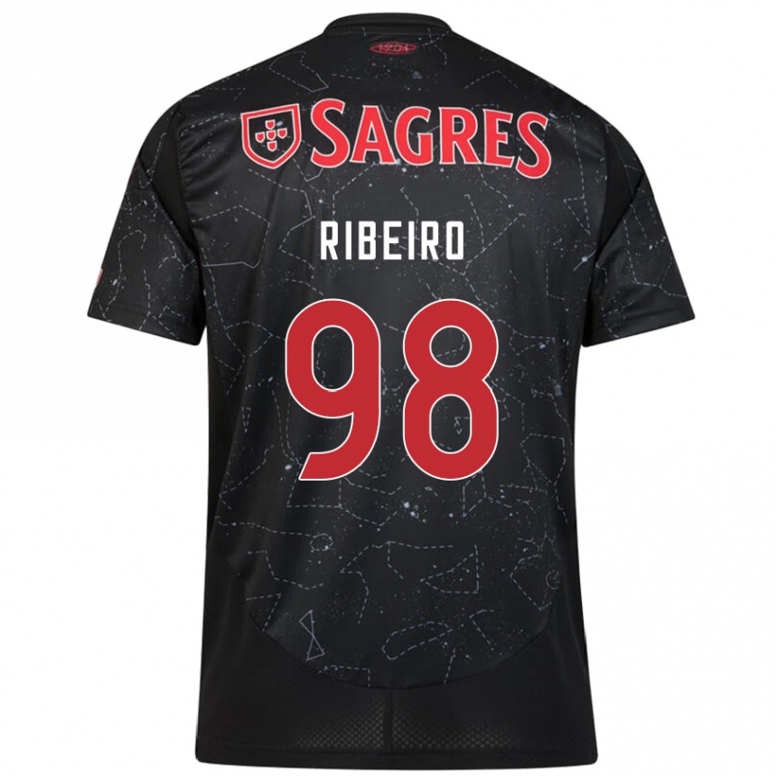 Kids Football Ricardo Ribeiro #98 Black Red Away Jersey 2024/25 T-Shirt Canada