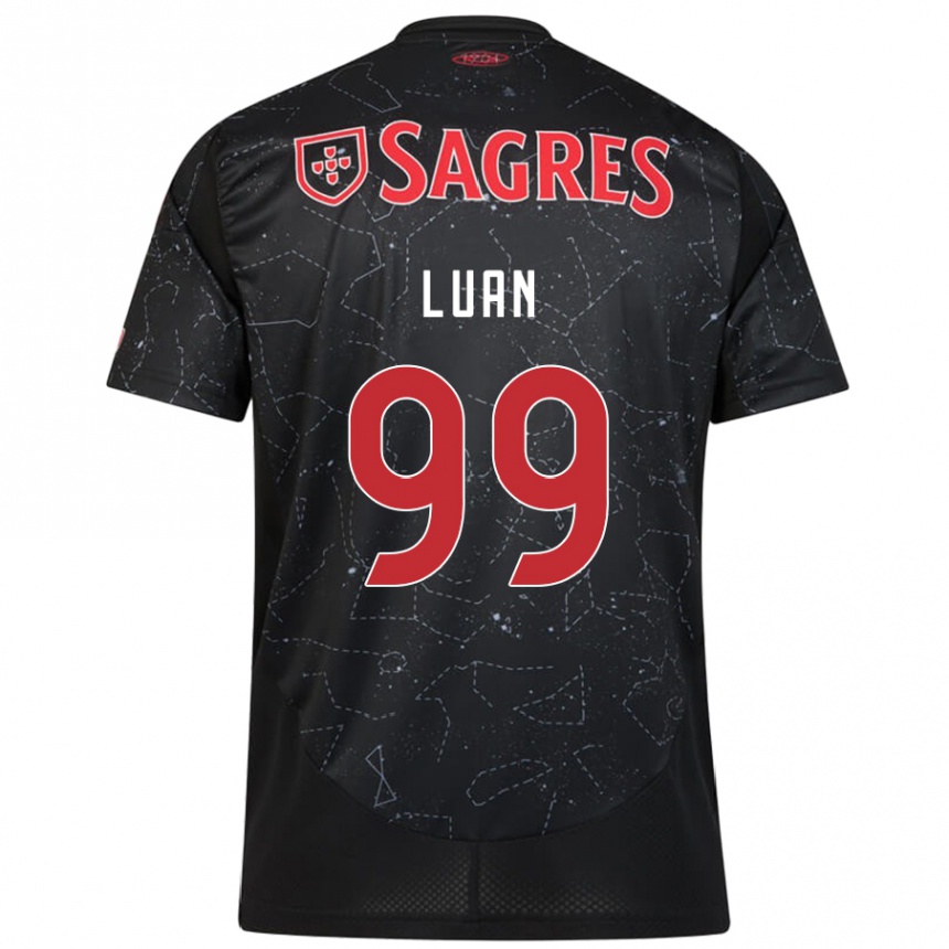 Kids Football Luan #99 Black Red Away Jersey 2024/25 T-Shirt Canada