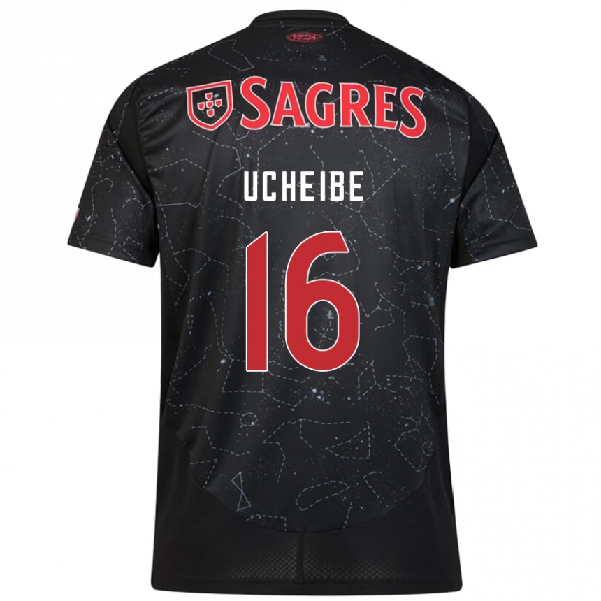 Kids Football Christy Ucheibe #16 Black Red Away Jersey 2024/25 T-Shirt Canada