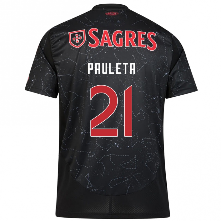 Kids Football Pauleta #21 Black Red Away Jersey 2024/25 T-Shirt Canada