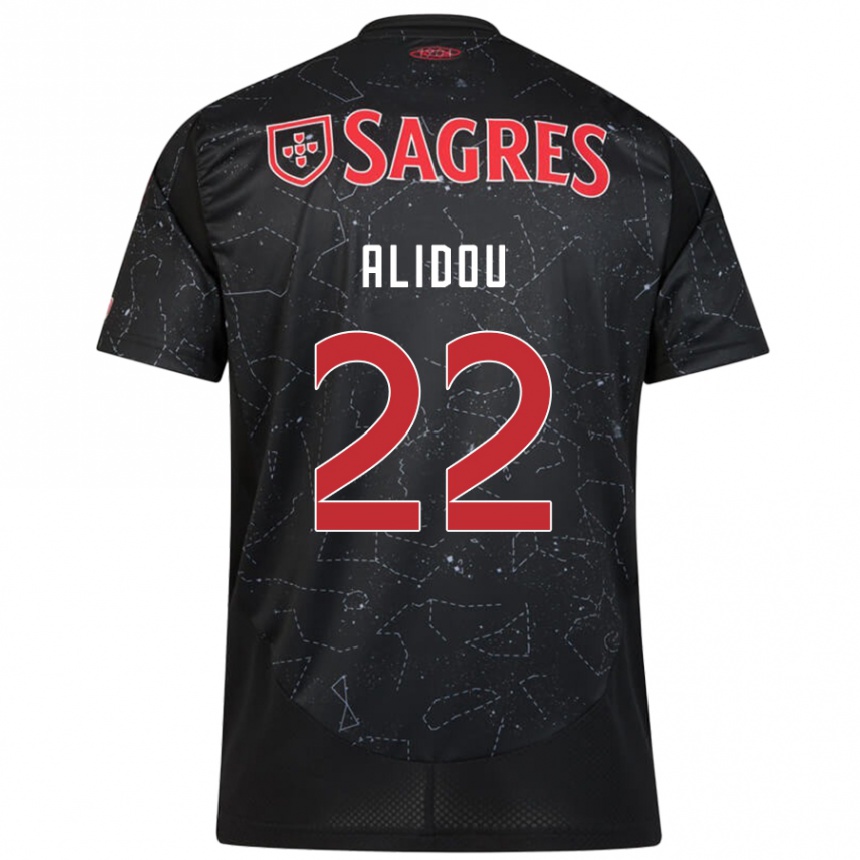 Kids Football Marie-Yasmine Alidou #22 Black Red Away Jersey 2024/25 T-Shirt Canada