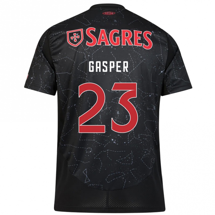 Kids Football Anna Gasper #23 Black Red Away Jersey 2024/25 T-Shirt Canada