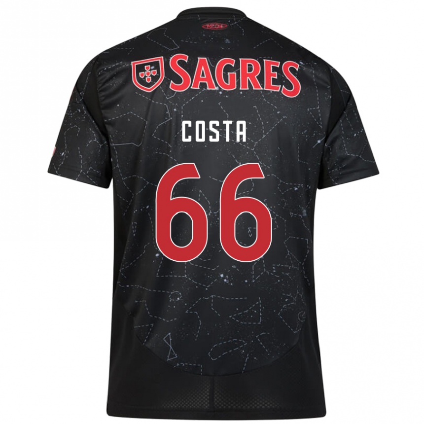 Kids Football Rute Costa #66 Black Red Away Jersey 2024/25 T-Shirt Canada