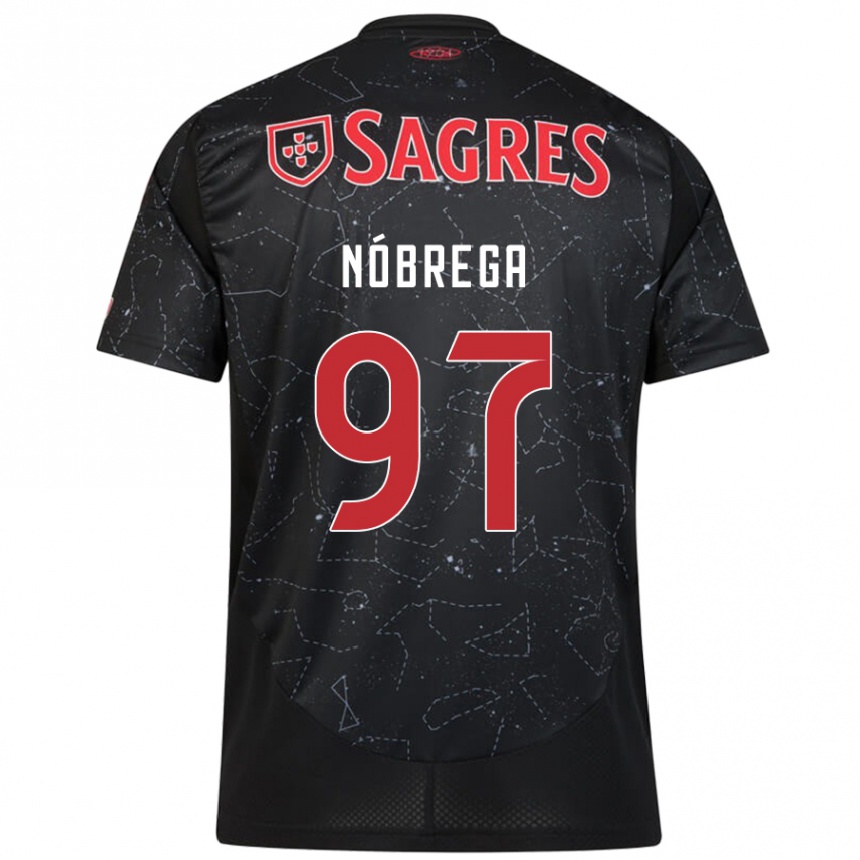 Kids Football Ricardo Nóbrega #97 Black Red Away Jersey 2024/25 T-Shirt Canada