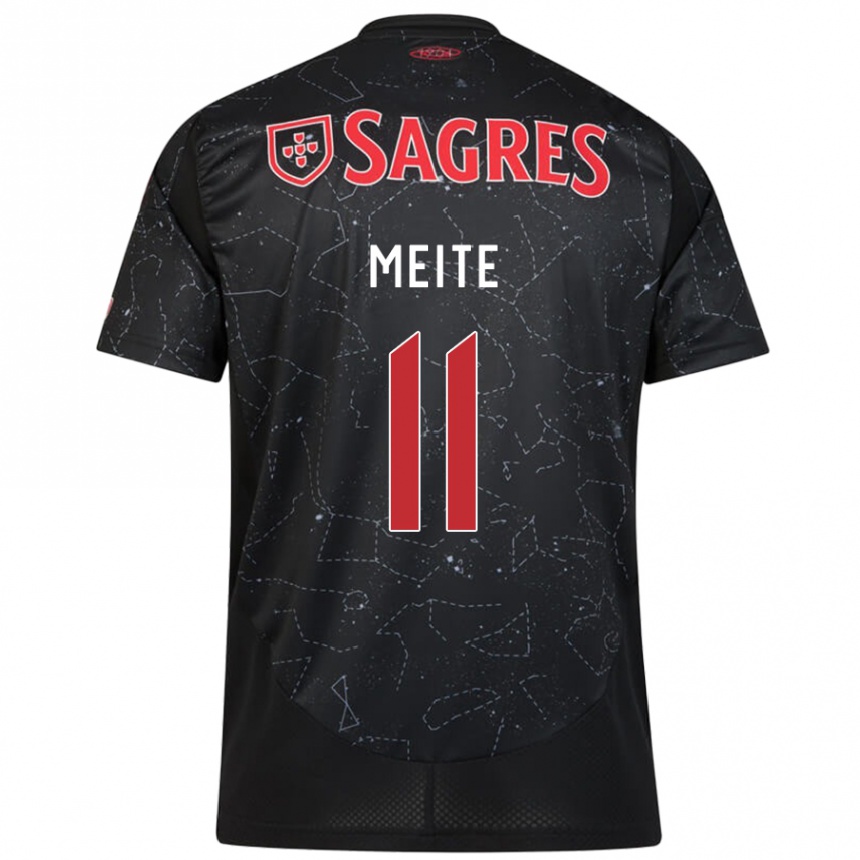 Kids Football Soualiho Meite #11 Black Red Away Jersey 2024/25 T-Shirt Canada