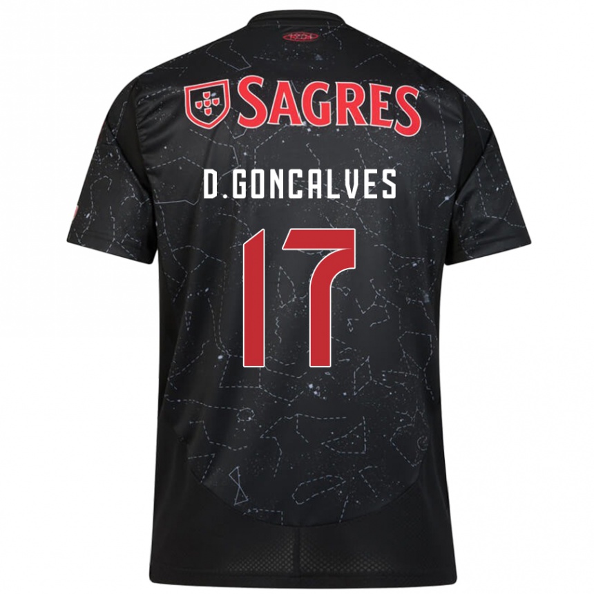 Enfant Football Maillot Diogo Goncalves #17 Noir Rouge Tenues Extérieur 2024/25 Canada