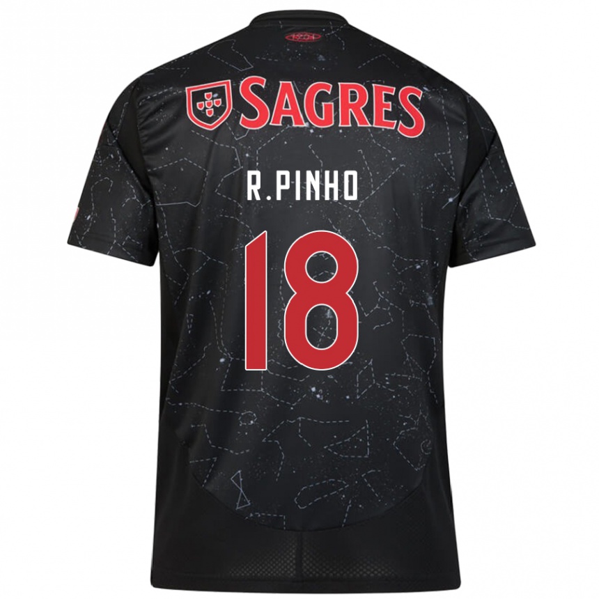 Kids Football Rodrigo Pinho #18 Black Red Away Jersey 2024/25 T-Shirt Canada