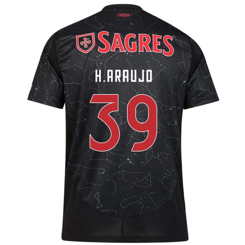 Kids Football Henrique Araujo #39 Black Red Away Jersey 2024/25 T-Shirt Canada