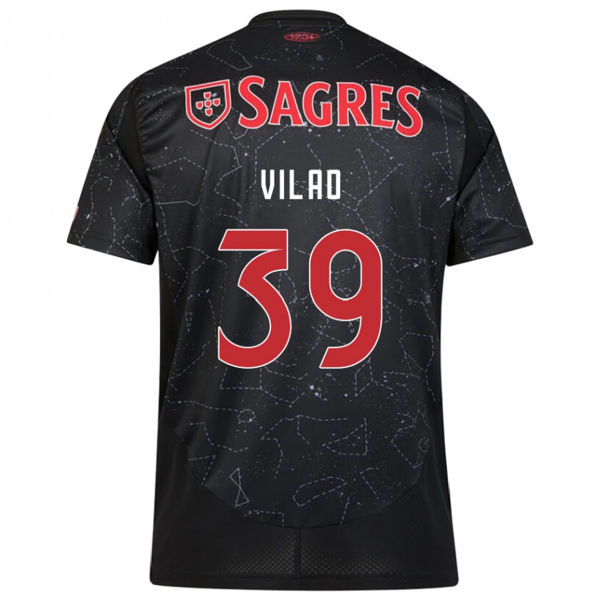 Kids Football Carolina Vilao #39 Black Red Away Jersey 2024/25 T-Shirt Canada