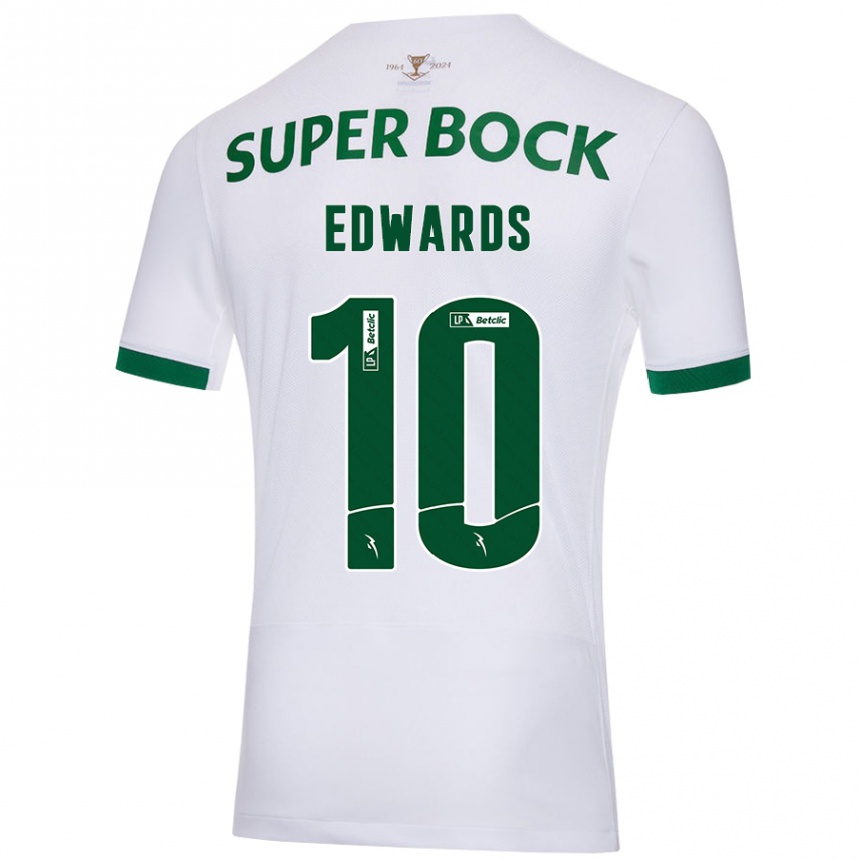 Kids Football Marcus Edwards #10 White Green Away Jersey 2024/25 T-Shirt Canada