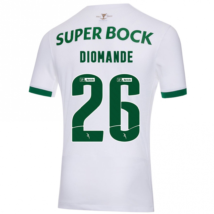 Kids Football Ousmane Diomande #26 White Green Away Jersey 2024/25 T-Shirt Canada