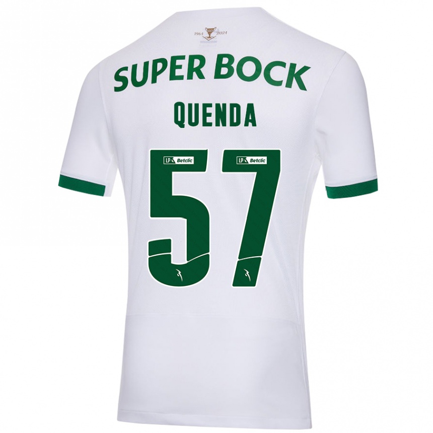 Enfant Football Maillot Geovany Quenda #57 Blanc Vert Tenues Extérieur 2024/25 Canada