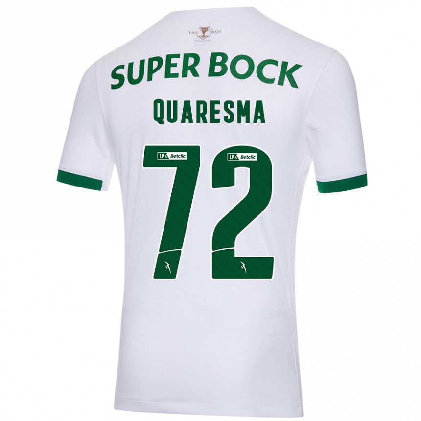 Enfant Football Maillot Eduardo Quaresma #72 Blanc Vert Tenues Extérieur 2024/25 Canada