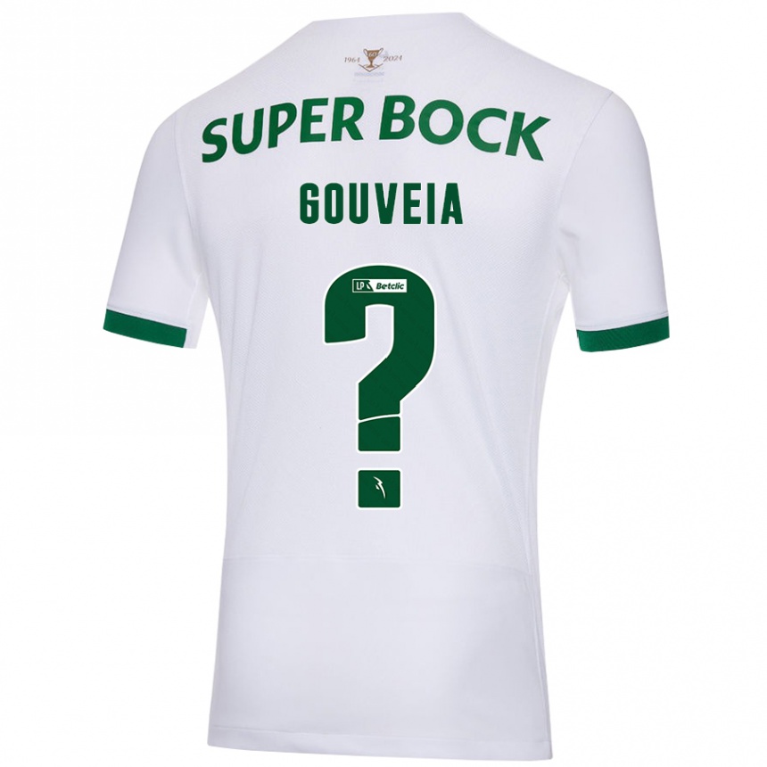 Kids Football Miguel Gouveia #0 White Green Away Jersey 2024/25 T-Shirt Canada