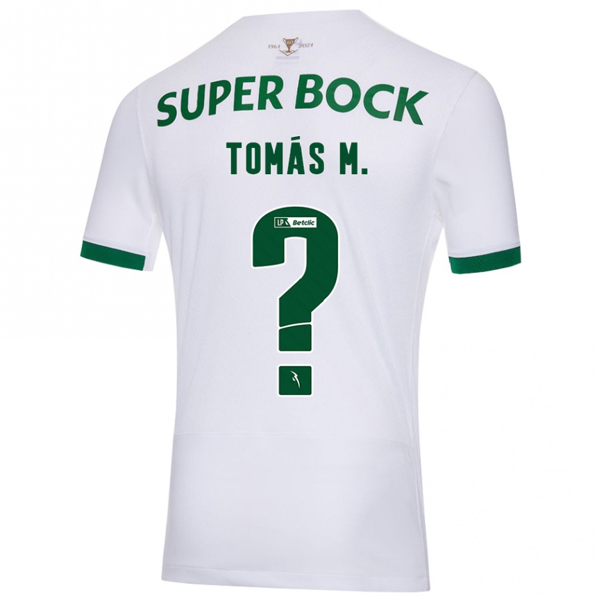 Kids Football Tomás Mendes #0 White Green Away Jersey 2024/25 T-Shirt Canada