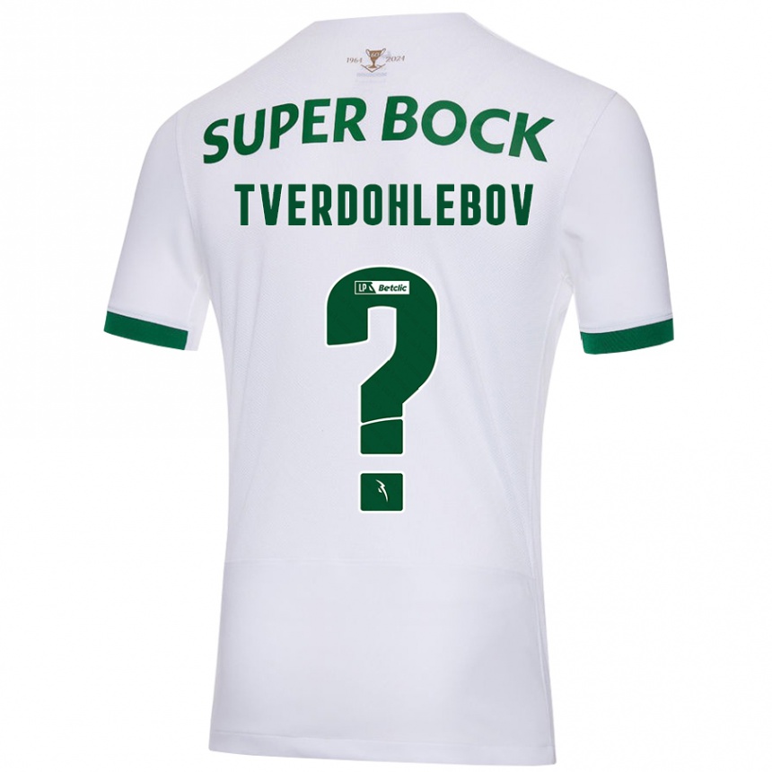 Kids Football Alex Tverdohlebov #0 White Green Away Jersey 2024/25 T-Shirt Canada