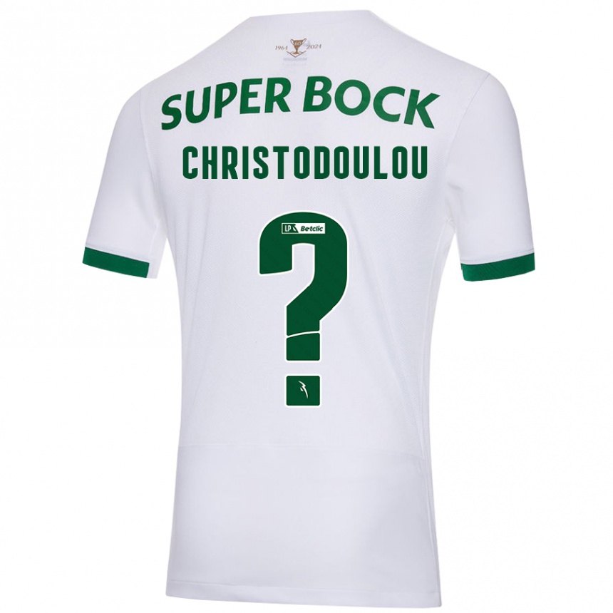 Kids Football Argyris Christodoulou #0 White Green Away Jersey 2024/25 T-Shirt Canada