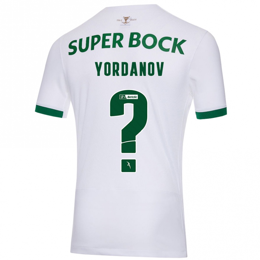 Kids Football Ricardo Yordanov #0 White Green Away Jersey 2024/25 T-Shirt Canada