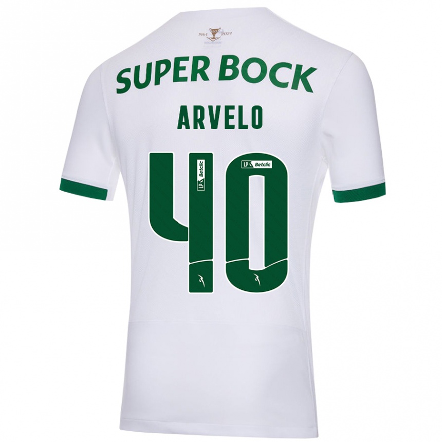 Enfant Football Maillot Adam Arvelo #40 Blanc Vert Tenues Extérieur 2024/25 Canada