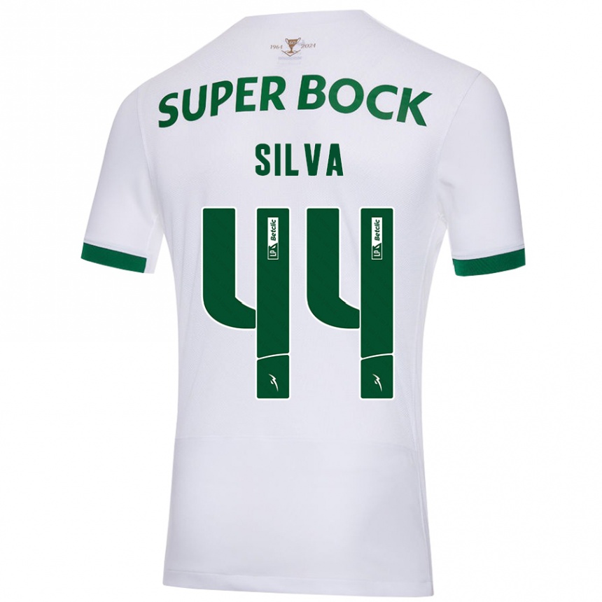 Kids Football Pedro Silva #44 White Green Away Jersey 2024/25 T-Shirt Canada