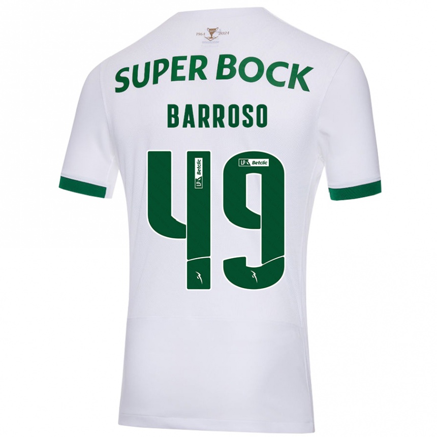 Kids Football Leonardo Barroso #49 White Green Away Jersey 2024/25 T-Shirt Canada