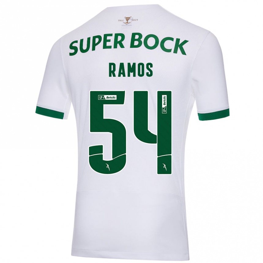 Kids Football Bruno Ramos #54 White Green Away Jersey 2024/25 T-Shirt Canada