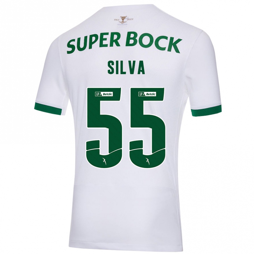 Kids Football José Silva #55 White Green Away Jersey 2024/25 T-Shirt Canada