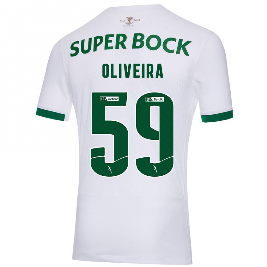 Kids Football Kauã Oliveira #59 White Green Away Jersey 2024/25 T-Shirt Canada