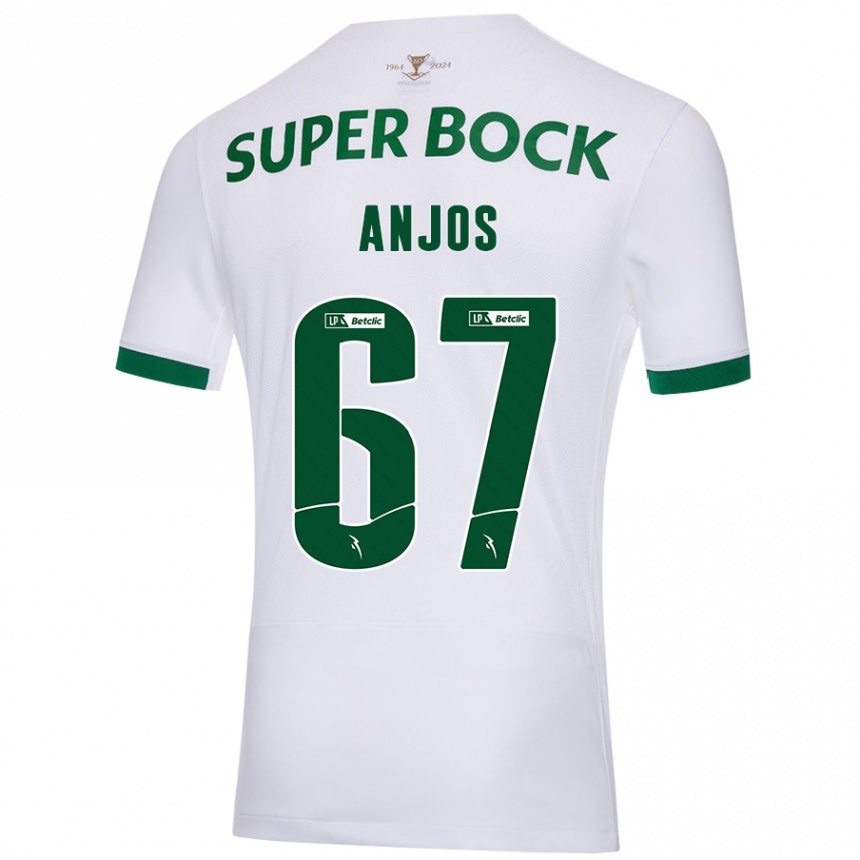 Kids Football Lucas Anjos #67 White Green Away Jersey 2024/25 T-Shirt Canada