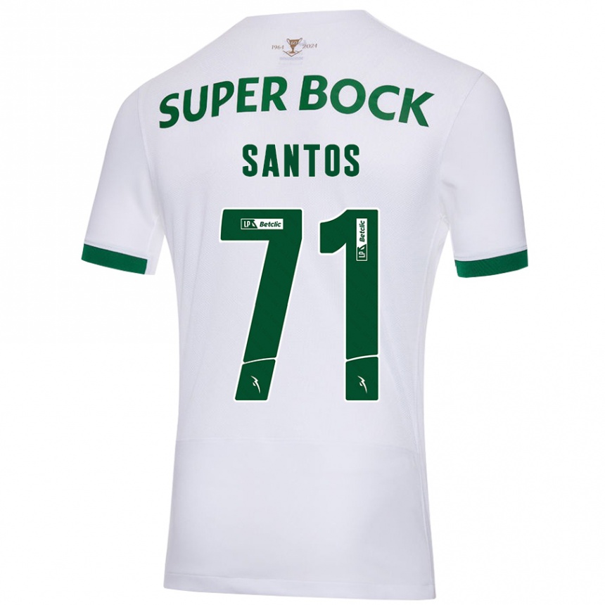 Enfant Football Maillot Denilson Santos #71 Blanc Vert Tenues Extérieur 2024/25 Canada