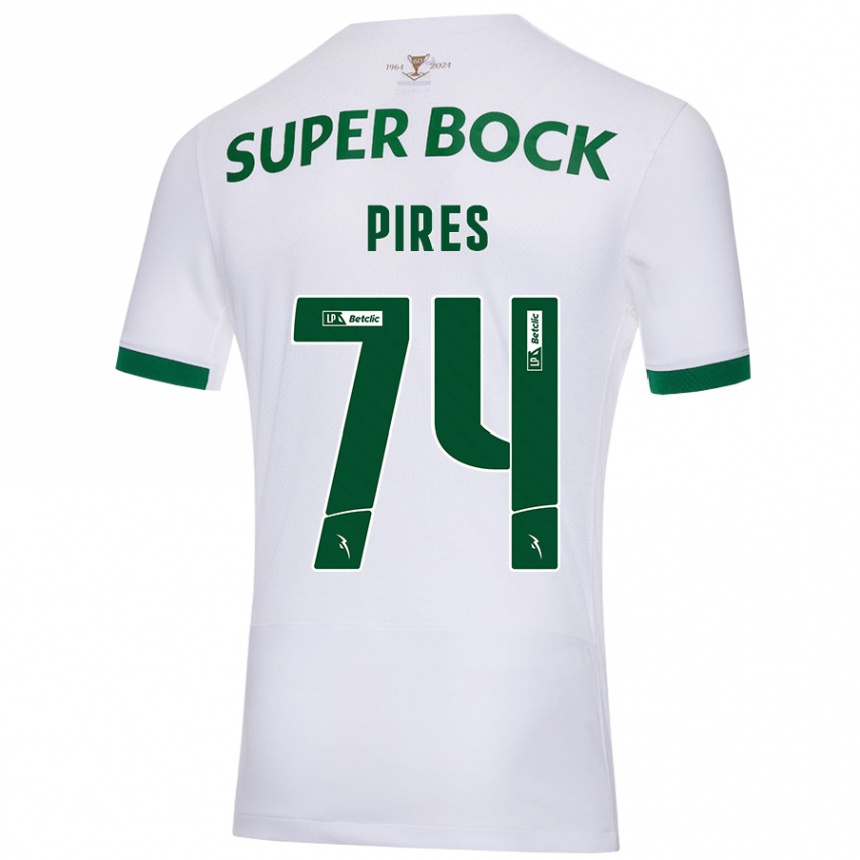 Enfant Football Maillot Guilherme Pires #74 Blanc Vert Tenues Extérieur 2024/25 Canada