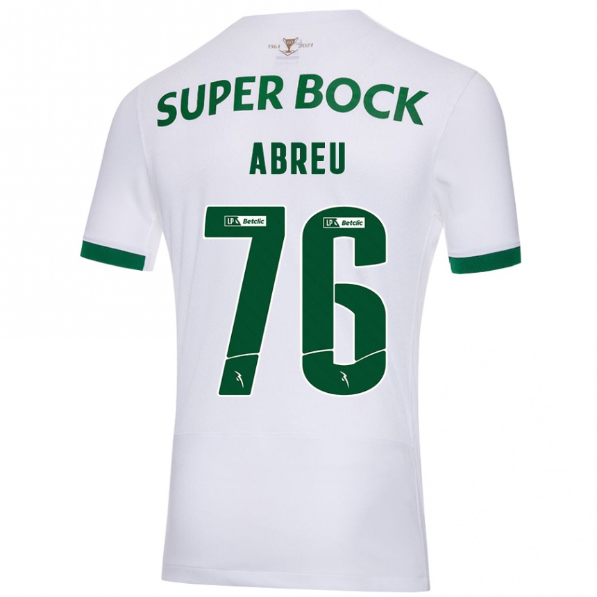 Kids Football Diogo Abreu #76 White Green Away Jersey 2024/25 T-Shirt Canada