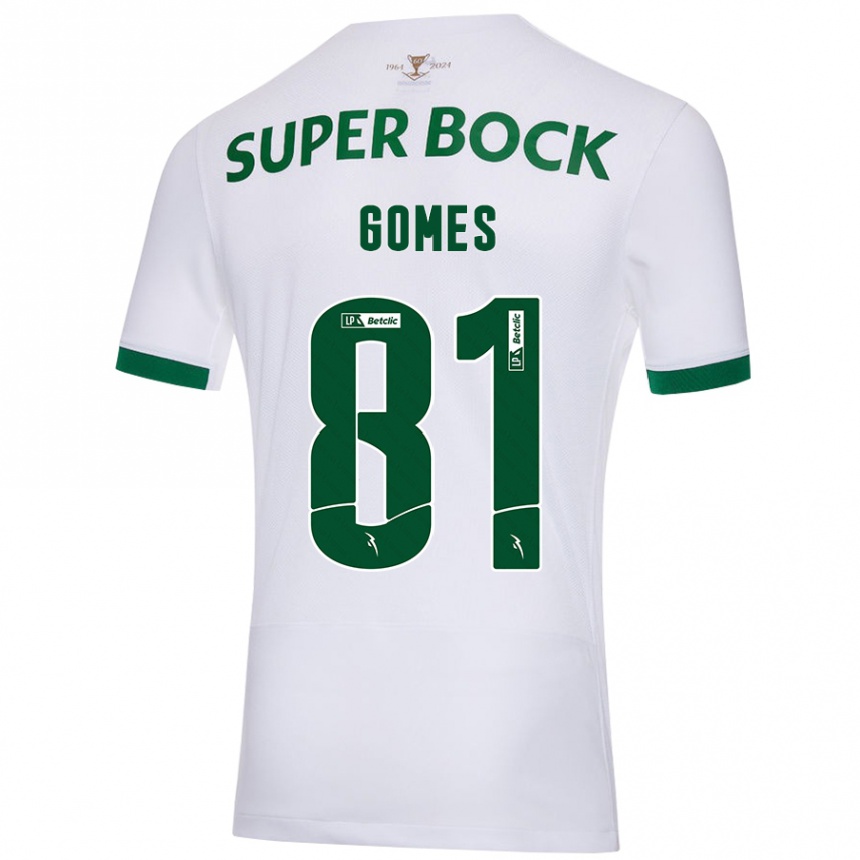 Kids Football Salvador Gomes #81 White Green Away Jersey 2024/25 T-Shirt Canada