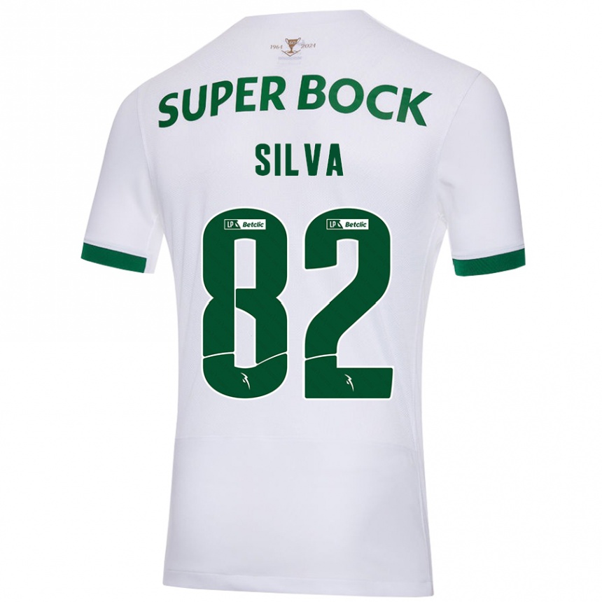 Enfant Football Maillot Gabriel Silva #82 Blanc Vert Tenues Extérieur 2024/25 Canada