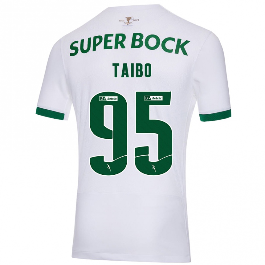 Kids Football Lucas Taibo #95 White Green Away Jersey 2024/25 T-Shirt Canada