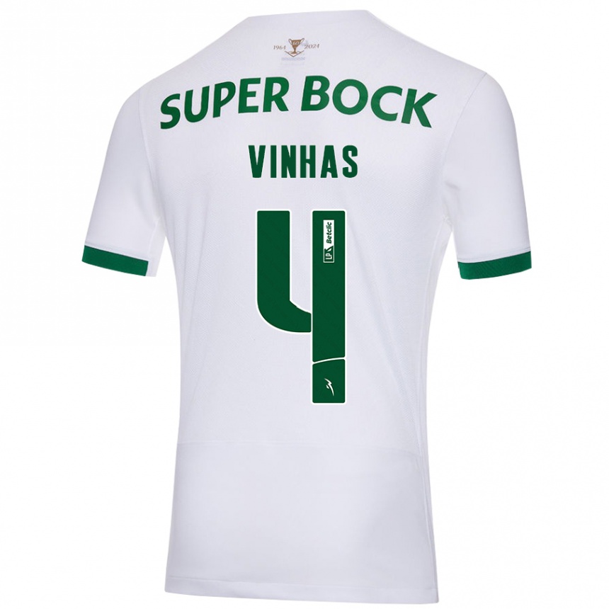 Enfant Football Maillot Gabriela Vinhas #4 Blanc Vert Tenues Extérieur 2024/25 Canada