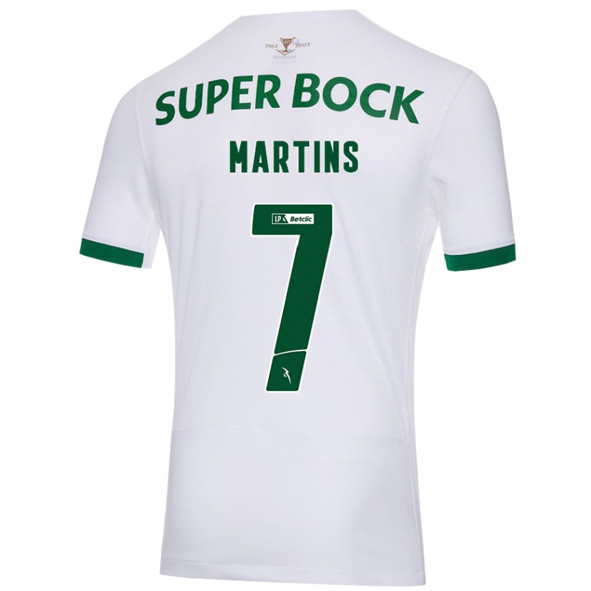 Kids Football Joana David Carromeu Martins #7 White Green Away Jersey 2024/25 T-Shirt Canada