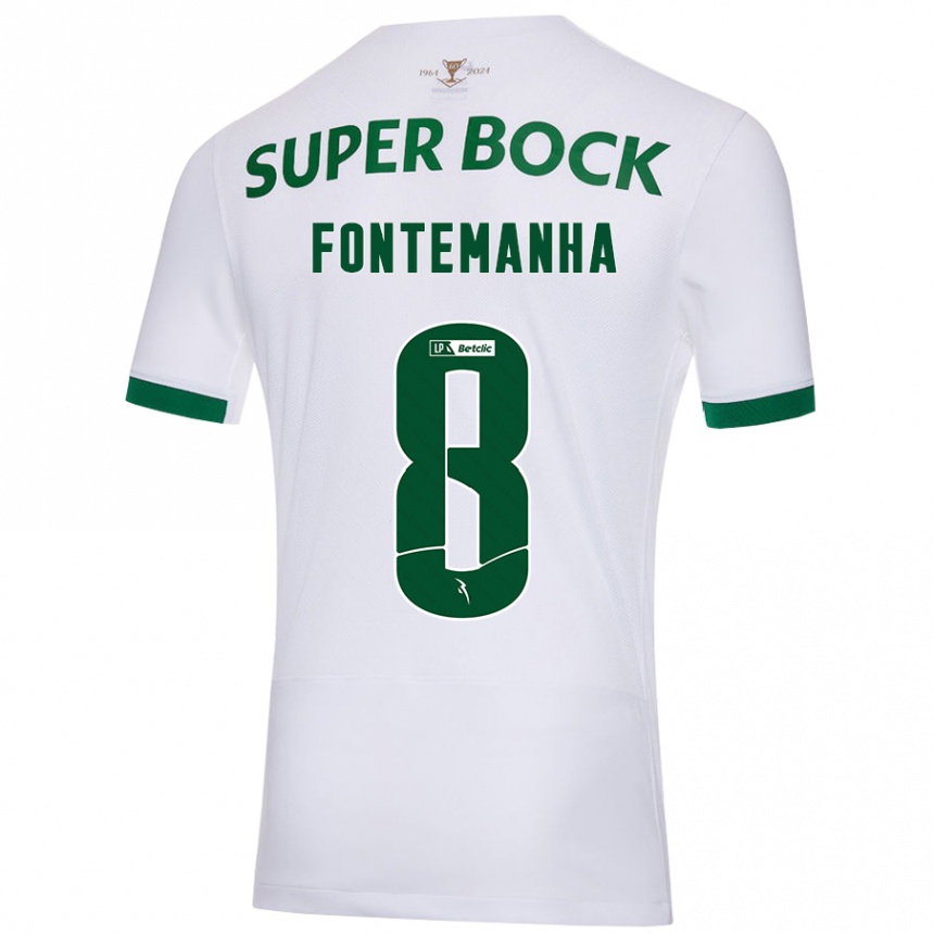 Kids Football Rita Fontemanha #8 White Green Away Jersey 2024/25 T-Shirt Canada