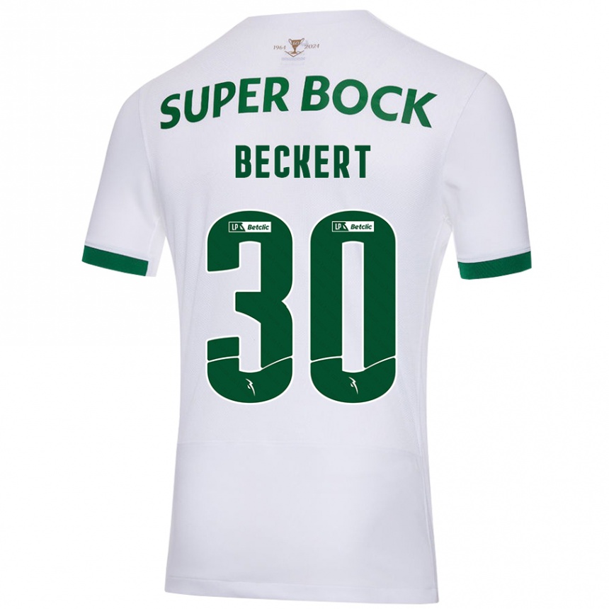 Enfant Football Maillot Carolina Beckert #30 Blanc Vert Tenues Extérieur 2024/25 Canada