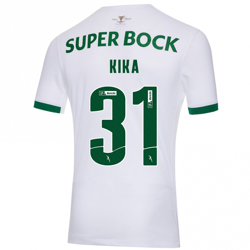 Kids Football Kika #31 White Green Away Jersey 2024/25 T-Shirt Canada